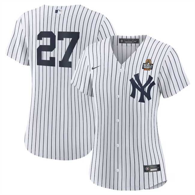 Womens New York Yankees #27 Giancarlo Stanton White 2024 World Series Cool Base Stitched Jersey Dzhi